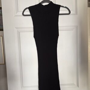Zara Black Ribbed Maxi Dress